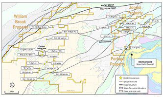 Puma Exploration's Jonpol and Portage Project map