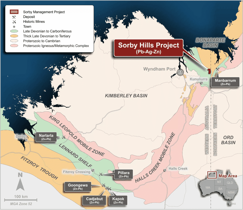 Location of the Boab Metals’ Sorby Hills Project