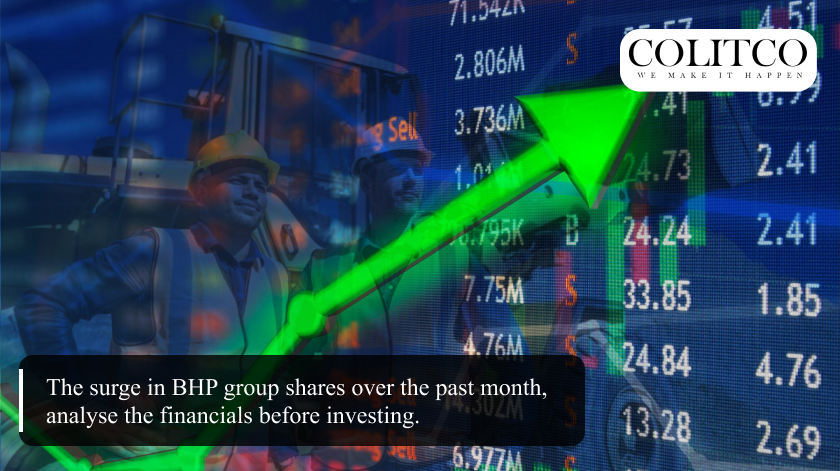 The surge in BHP group shares over the past month, analyse the financials before investing.