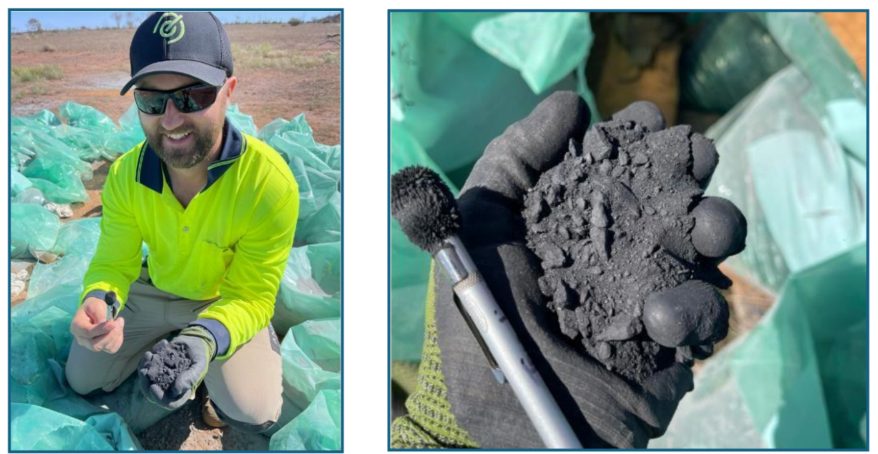 Terra Metals Limited's Managing Director and CEO, Mr Thomas Line, examining RC drill samples at the Crius Reef.