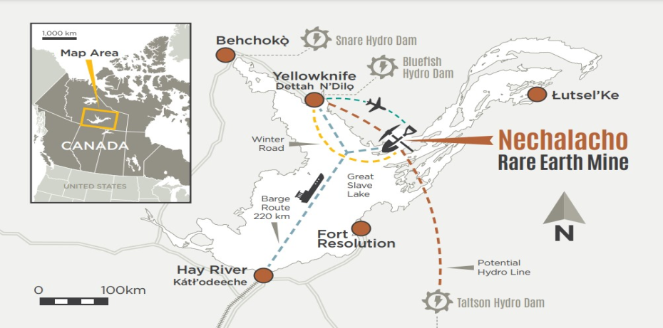 Nechalacho Rare Earth Elements Project Location