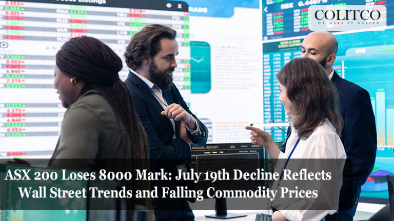 ASX 200 Loses 8000 Mark July 19th Decline Reflects Wall Street Trends and Falling Commodity Prices