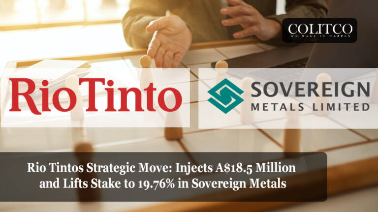 Rio Tinto's Strategic Move Injects A$18.5 Million and Lifts Stake to 19.76% in Sovereign Metals 4
