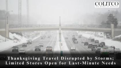 Thanksgiving Travel Disrupted by Storms; Limited Stores Open for Last-Minute Needs