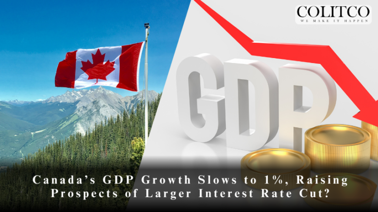 Canada’s GDP Growth Slows to 1%, Raising Prospects of Larger Interest Rate Cut