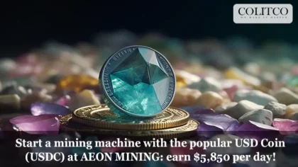 Start a mining machine with the popular USD Coin (USDC) at AEON MINING: earn $5,850 per day!