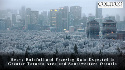 Heavy Rainfall and Freezing Rain Expected in Greater Toronto Area and Southwestern Ontario