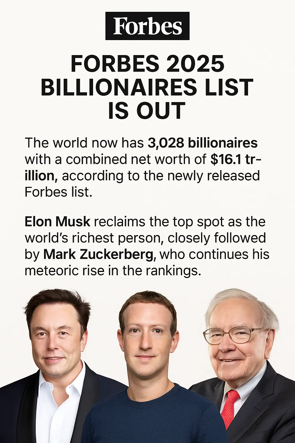 The Richest of the Rich Musk Tops the Charts