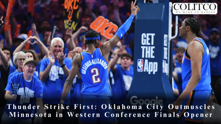 Thunder Strike FirstOklahoma City Outmuscles Minnesota in Western Conference Finals Opener