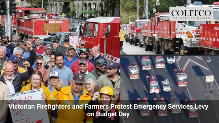 Victorian Firefighters and Farmers Protest Emergency Services Levy on Budget Day
