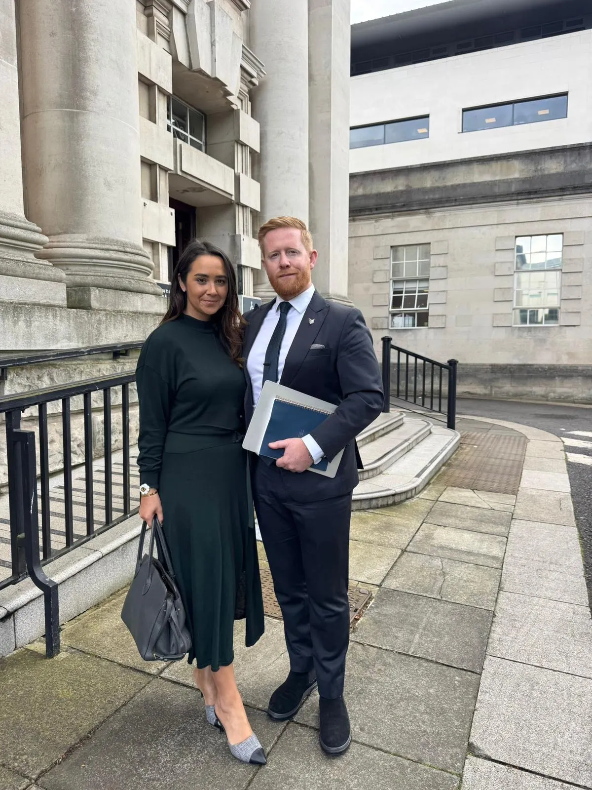 Neil and Donna Sands, the winning couple outside the court