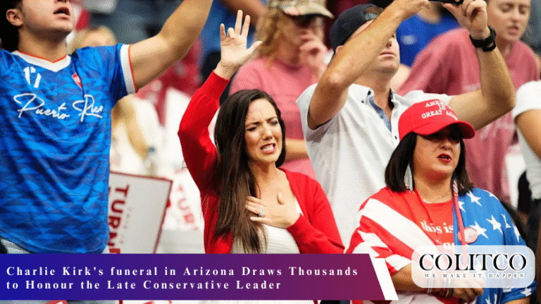 Charlie Kirk's funeral in Arizona Draws Thousands to Honour the Late Conservative Leader.