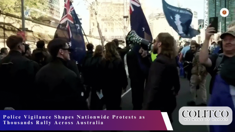 Police police-monitor-protests-australia-nationwide-rally Vigilance Shapes Nationwide Protests as Thousands Rally Across Australia