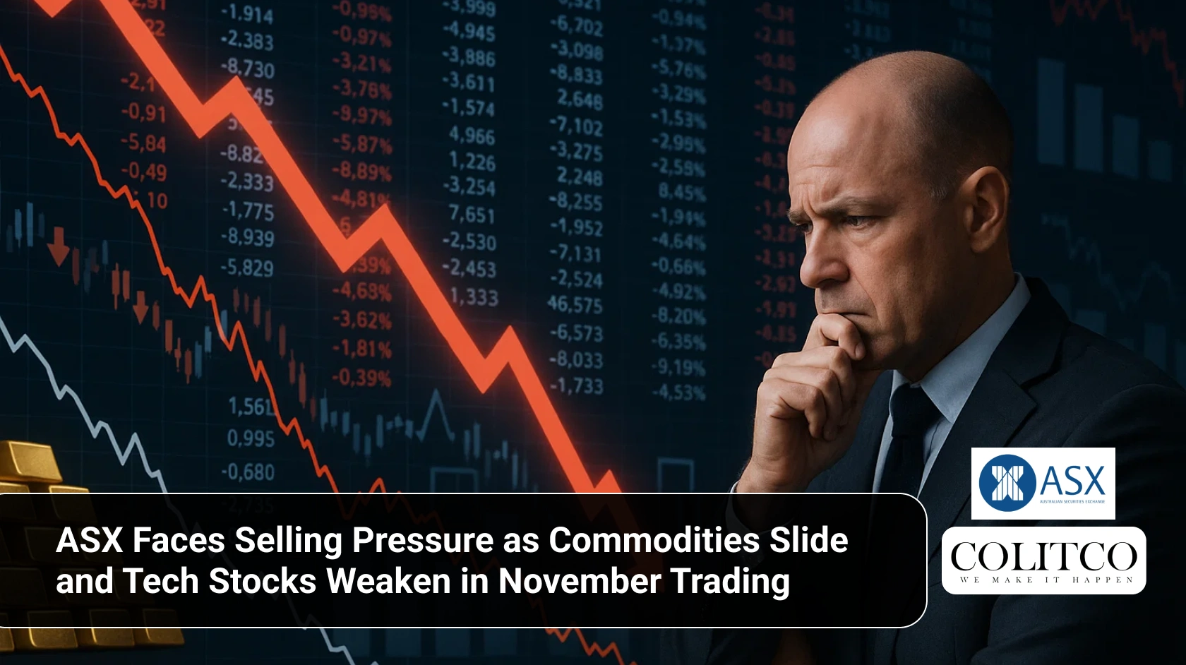 ASX Faces Selling Pressure as Commodities Slide and Tech Stocks Weaken in November Trading