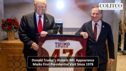 Sonald Trump Historic NFL apperance Marks First Presidents Visit Since 1978