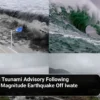 Japan Issues Tsunami Advisory Following Powerful 6.9 Magnitude Earthquake Off Iwate Coast