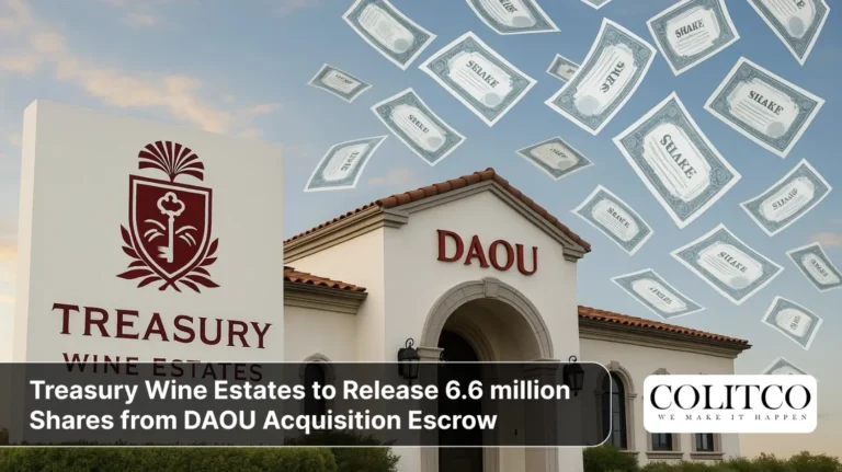 TreasuryWineEstatestoRelease6.6millionSharesfromDAOUAcquisitionEscrow