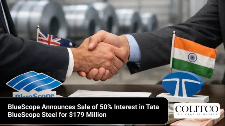 BlueScope Announces Sale of 50% Interest in Tata BlueScope Steel for $179 Million