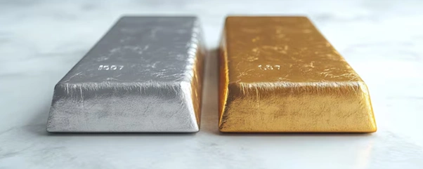 Gold And Silver Bars Displayed Side By Side Representing Extreme Volatility In Precious Metals Markets