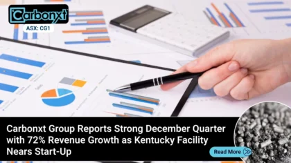 Carbonxt Group Reports Strong December Quarter with Revenue Growth as Kentucky Facility Ners Start up