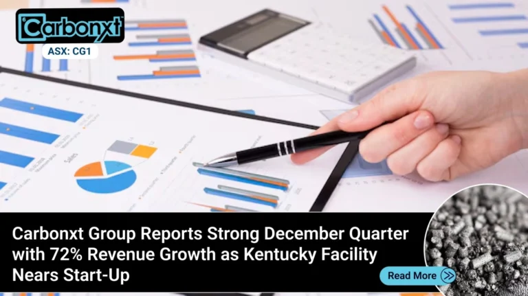 Carbonxt Group Reports Strong December Quarter with Revenue Growth as Kentucky Facility Ners Start up