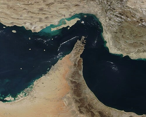 satellite image of the strait of hormuz