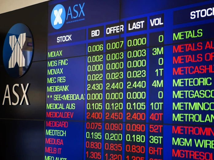 asx stock board displaying market data