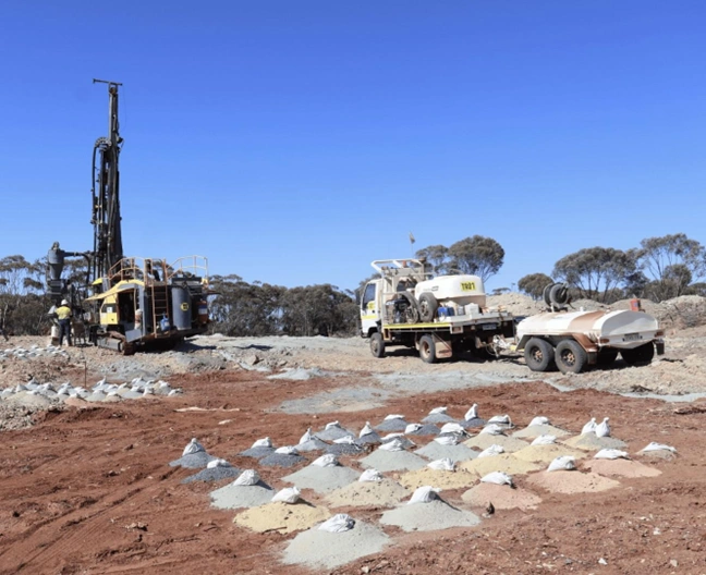 ground level photograph of munda gold mine starter pit showing mining operations in progress