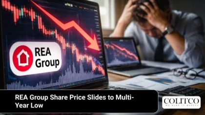 rea group share price falls to multi year low