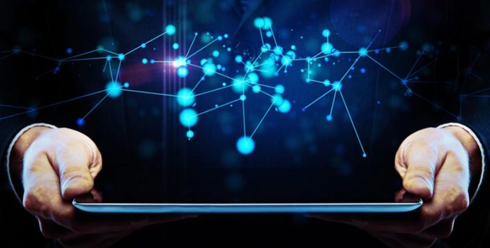 smartphone with financial data overlay showing digital platforms and market analytics