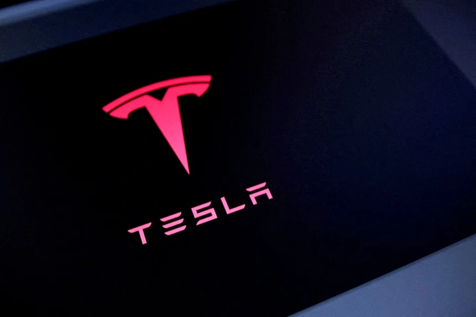tesla logo representing electric vehicle and ai technology company