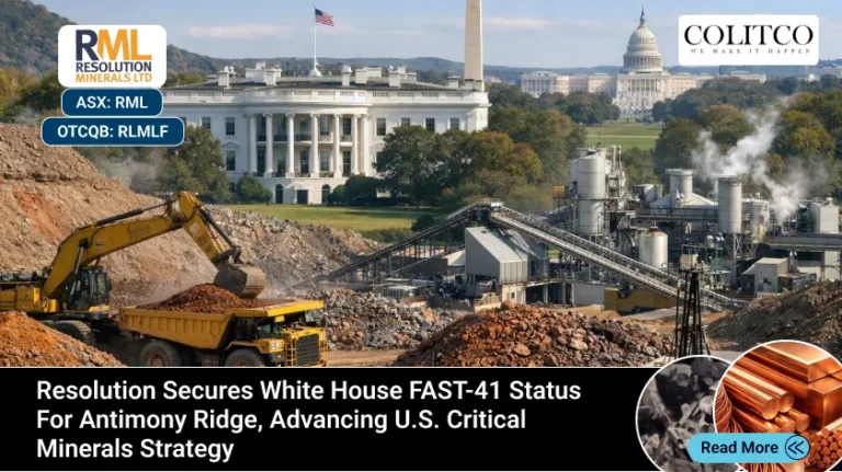 Resolution Minerals Secures White House FAST-41 Status for Antimony Ridge as Shares Surge Over 63% in a Single Day