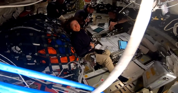 artemis ii crew inside orion during their record breaking moon journey