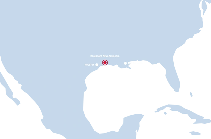 beaumont new ammonia project location map
