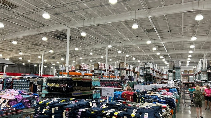 costco warehouse store interior customers