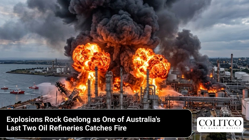 geelong oil refinery fire explosions australia