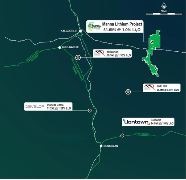 manna lithium project kalgoorlie third largest resource