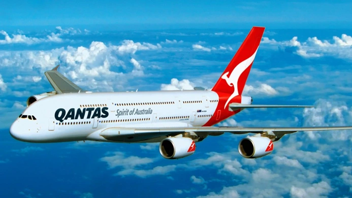 qantas airways aircraft in flight official livery