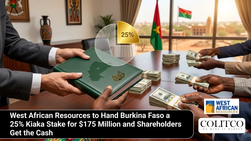 west african resources kiaka stake burkina faso 25 percent 175 million shareholder cash