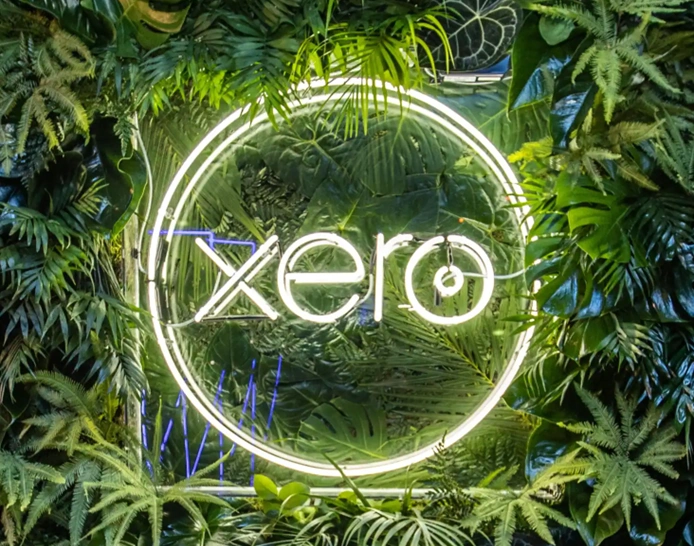 xero ltd asx xro brand display with illuminated logo