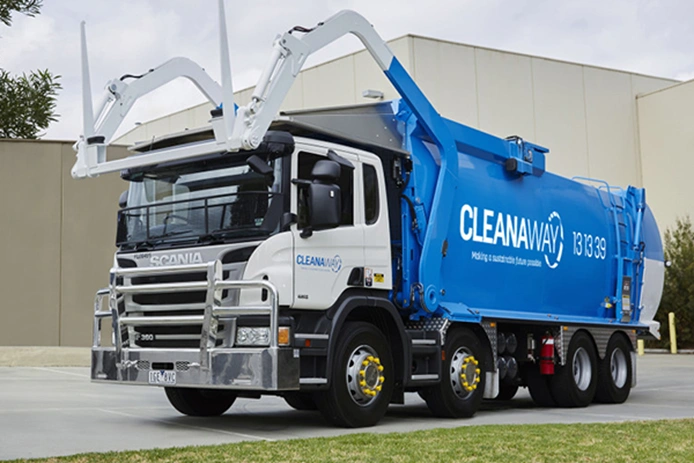 Cleanaway Waste Management (ASX: CWY) collection vehicle used for waste management and environmental services operations.