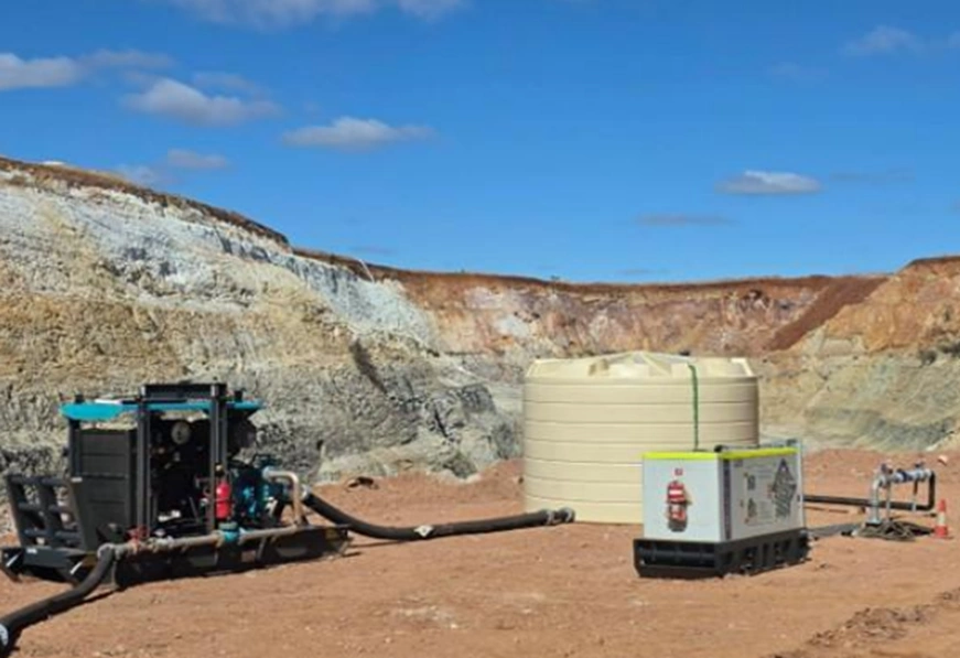Initial underground dewatering setup at the Youanmi gold project supporting mine redevelopment and operational readiness.