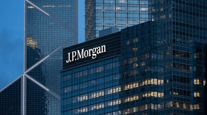 JPMorgan branding representing global investment banking, financial services, and market activity.