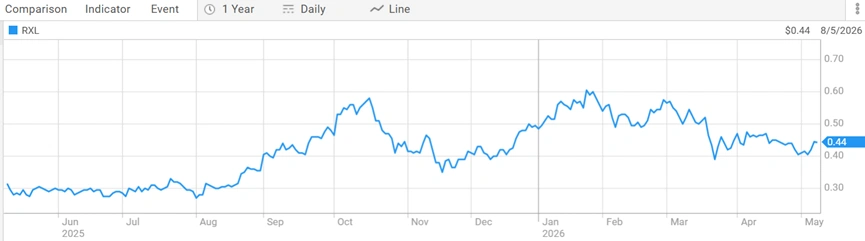 Rox Resources (ASX: RXL) one-year share price performance highlighting stock market trends and investor activity.