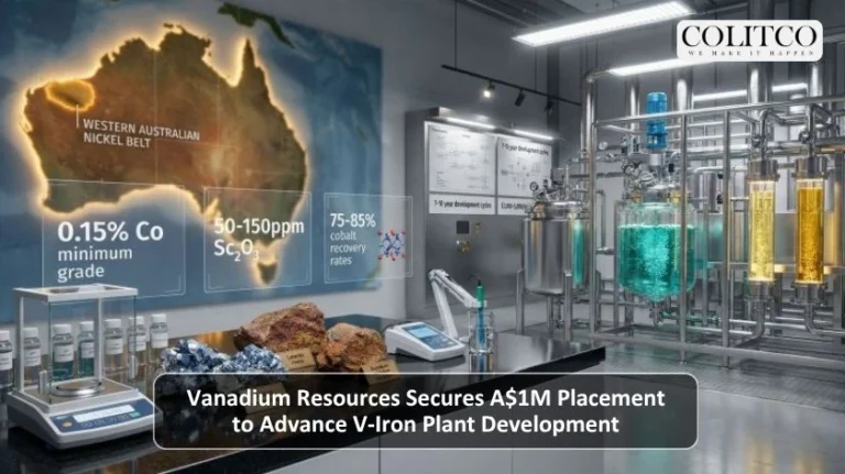 Vanadium Resources Secures A1M Placement to Advance V-Iron Plant Development