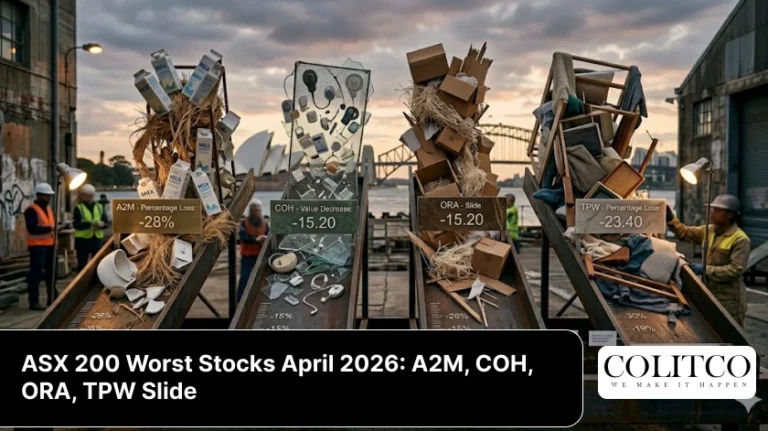 ASX 200 Worst Stocks April 2026: A2M, COH, ORA, TPW Slide