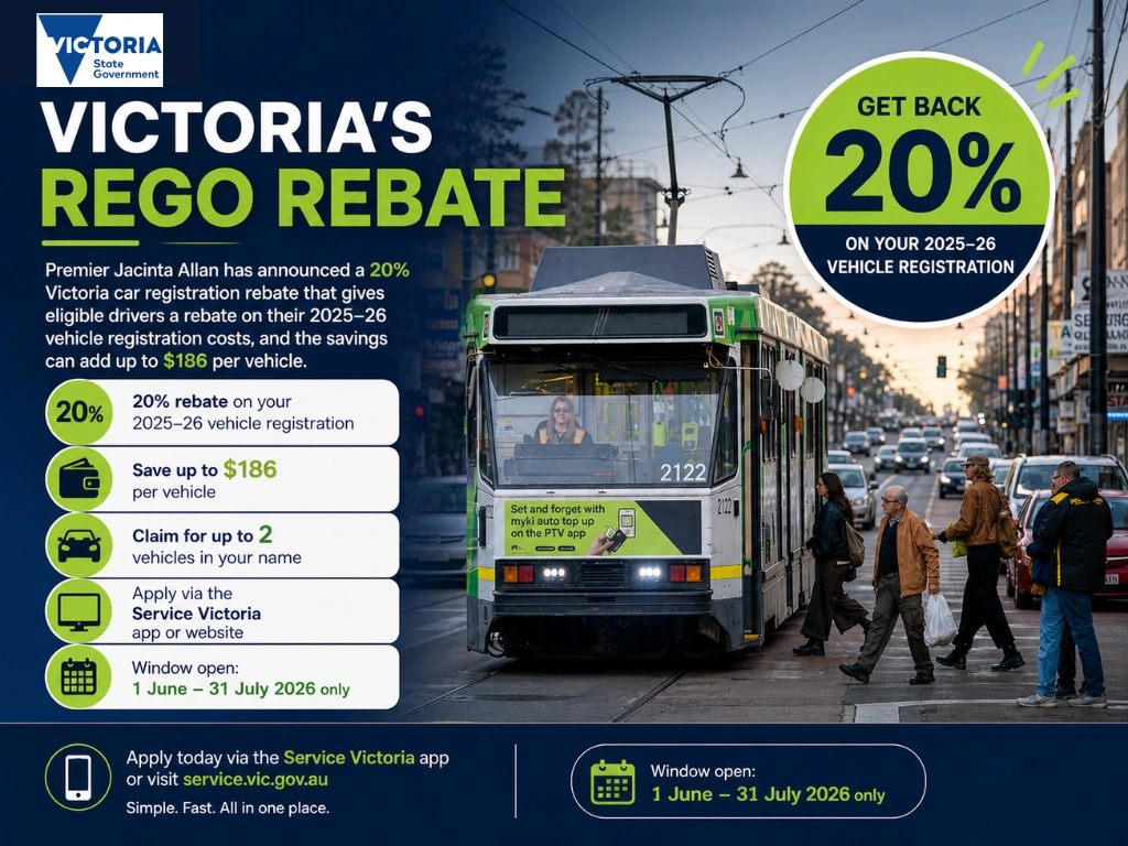 details about victoria’s 20 percent car registration rebate including eligibility application process savings and important deadline information