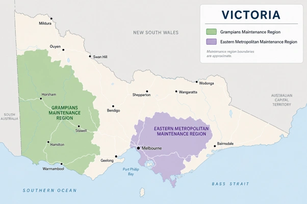 the grampians and eastern metropolitan regions awarded to ventia services group under the vrmc 2026 program for road maintenance services in victoria