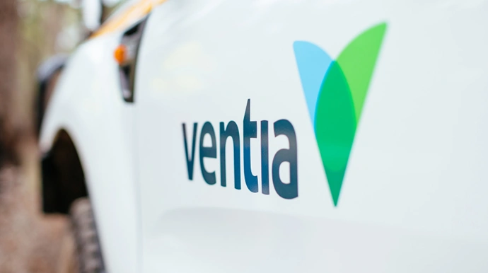 ventia branding representing the company’s infrastructure services footprint across transport utilities defence and telecommunications sectors