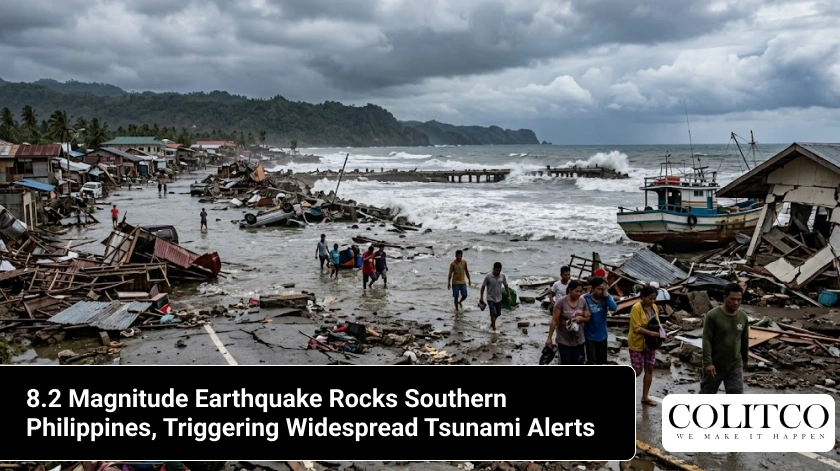 A powerful 8.2-magnitude earthquake struck off the southern Philippines near Mindanao, triggering widespread tsunami alerts and emergency responses across the region.